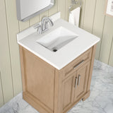 SCARLETT 24IN VANITY IN SAHARA BIRCH WITH WHITE QUARTZ TOP & CERAMIC BASIN