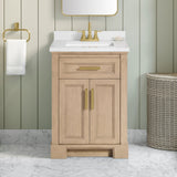 SCARLETT 24IN VANITY IN SAHARA BIRCH WITH WHITE QUARTZ TOP & CERAMIC BASIN