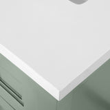 SCARLETT 24IN VANITY IN SAGE GREEN WITH WHITE QUARTZ TOP & CERAMIC BASIN