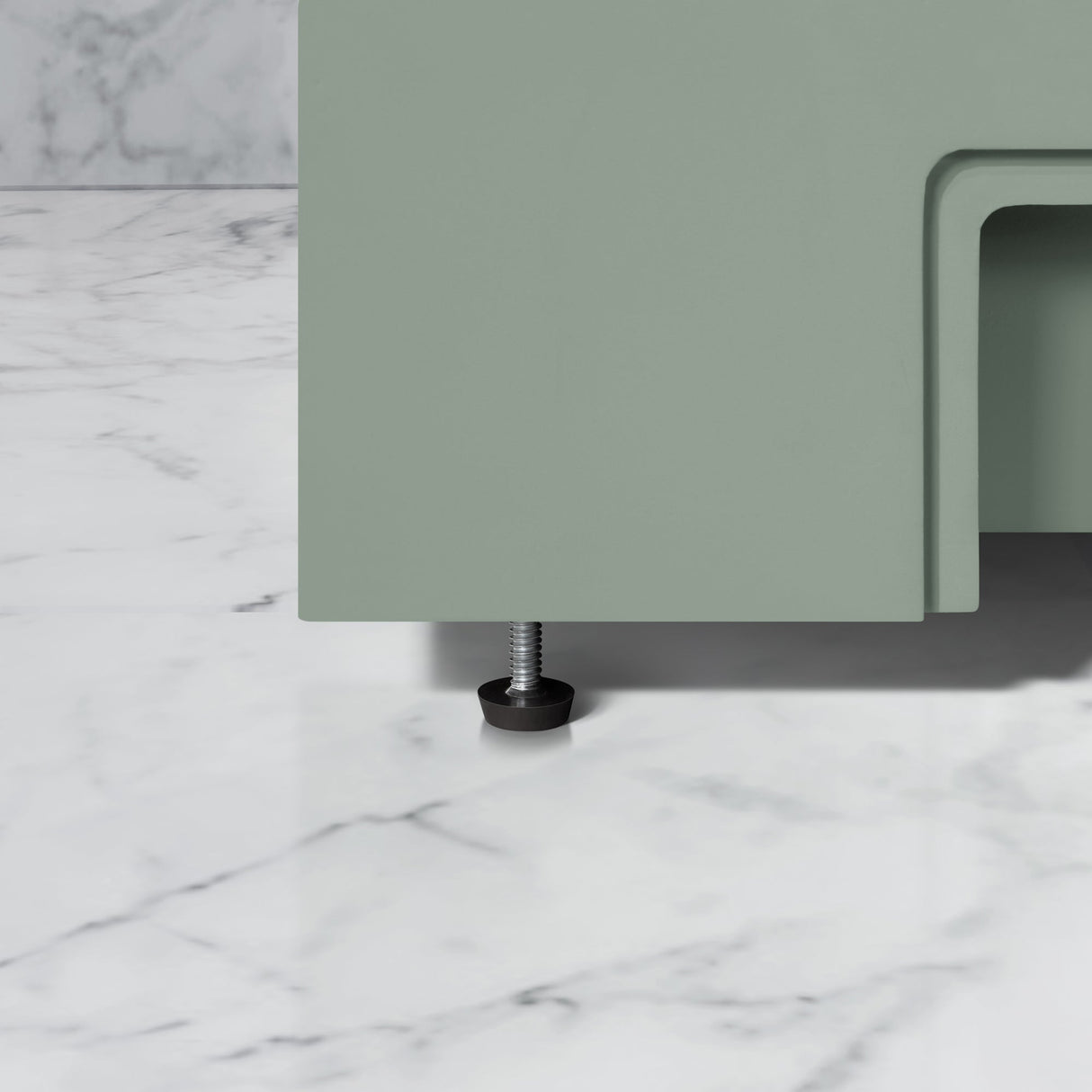 SCARLETT 24IN VANITY IN SAGE GREEN WITH WHITE QUARTZ TOP & CERAMIC BASIN