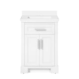 SCARLETT 24IN VANITY IN WHITE WITH WHITE QUARTZ TOP & CERAMIC BASIN