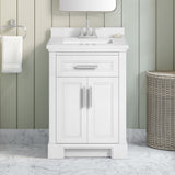 SCARLETT 24IN VANITY IN WHITE WITH WHITE QUARTZ TOP & CERAMIC BASIN
