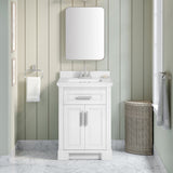 SCARLETT 24IN VANITY IN WHITE WITH WHITE QUARTZ TOP & CERAMIC BASIN