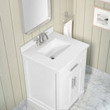 SCARLETT 24IN VANITY IN WHITE WITH WHITE QUARTZ TOP & CERAMIC BASIN