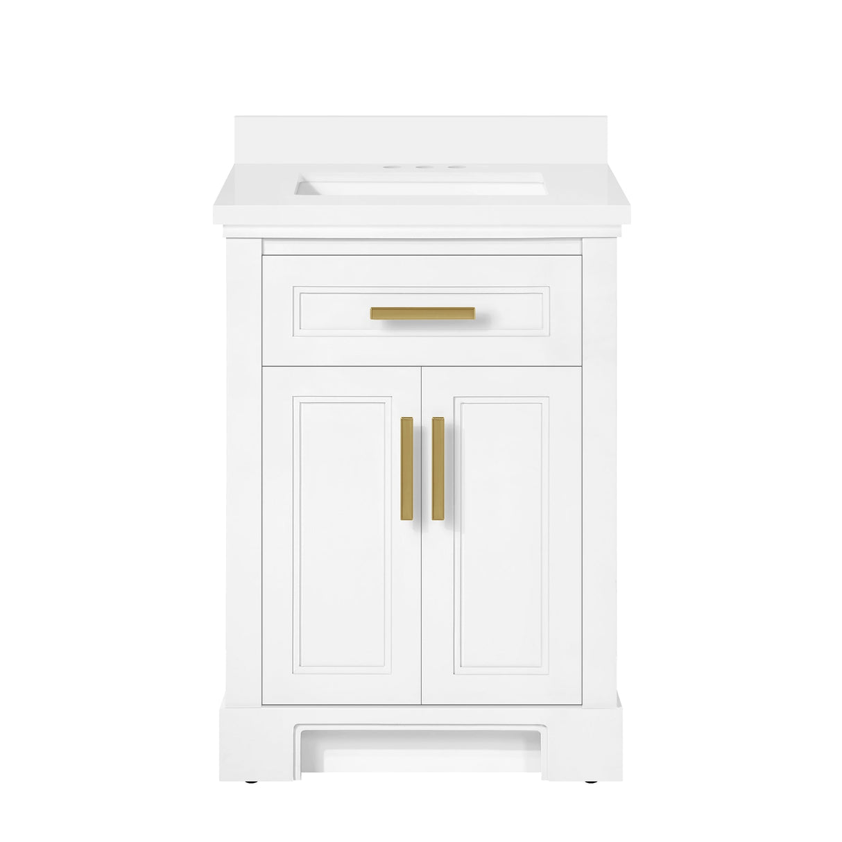 SCARLETT 24IN VANITY IN WHITE WITH WHITE QUARTZ TOP & CERAMIC BASIN