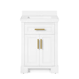 SCARLETT 24IN VANITY IN WHITE WITH WHITE QUARTZ TOP & CERAMIC BASIN