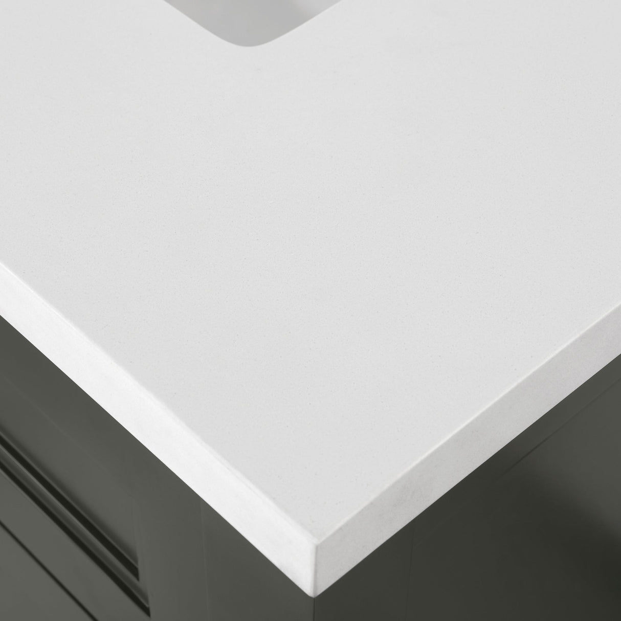 SCARLETT 30IN VANITY IN CHARCOAL GREY WITH WHITE QUARTZ TOP & CERAMIC BASIN