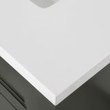 SCARLETT 30IN VANITY IN CHARCOAL GREY WITH WHITE QUARTZ TOP & CERAMIC BASIN