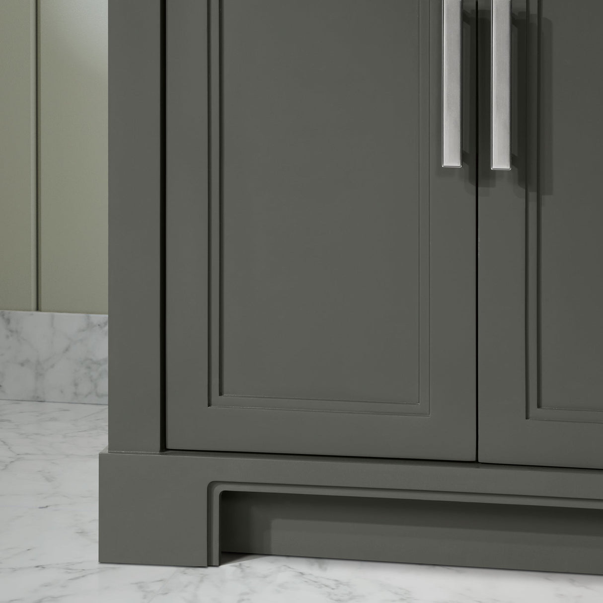 SCARLETT 30IN VANITY IN CHARCOAL GREY WITH WHITE QUARTZ TOP & CERAMIC BASIN