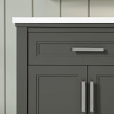 SCARLETT 30IN VANITY IN CHARCOAL GREY WITH WHITE QUARTZ TOP & CERAMIC BASIN
