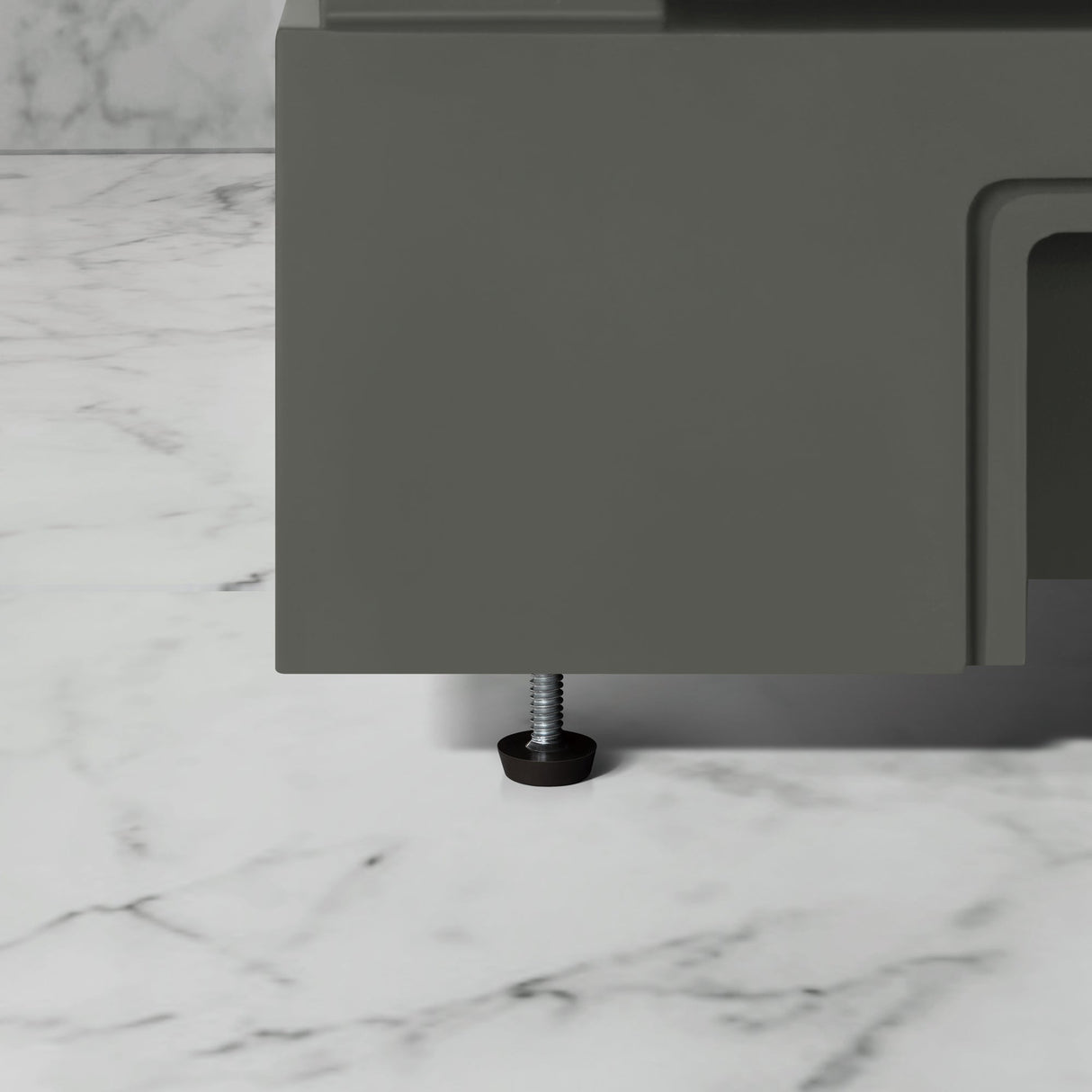 SCARLETT 30IN VANITY IN CHARCOAL GREY WITH WHITE QUARTZ TOP & CERAMIC BASIN