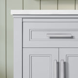 SCARLETT 24IN VANITY IN DOVE GREY WITH WHITE QUARTZ TOP & CERAMIC BASIN