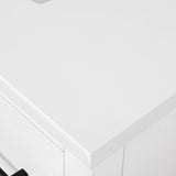 BANKS 42IN VANITY WITH SLAB DOOR IN WHITE WITH WHITE QUARTZ TOP & CERAMIC BASIN