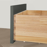 BANKS 42IN VANITY WITH SLAB DOOR IN CHARCOAL GREY WITH WHITE QUARTZ TOP & CERAMIC BASIN