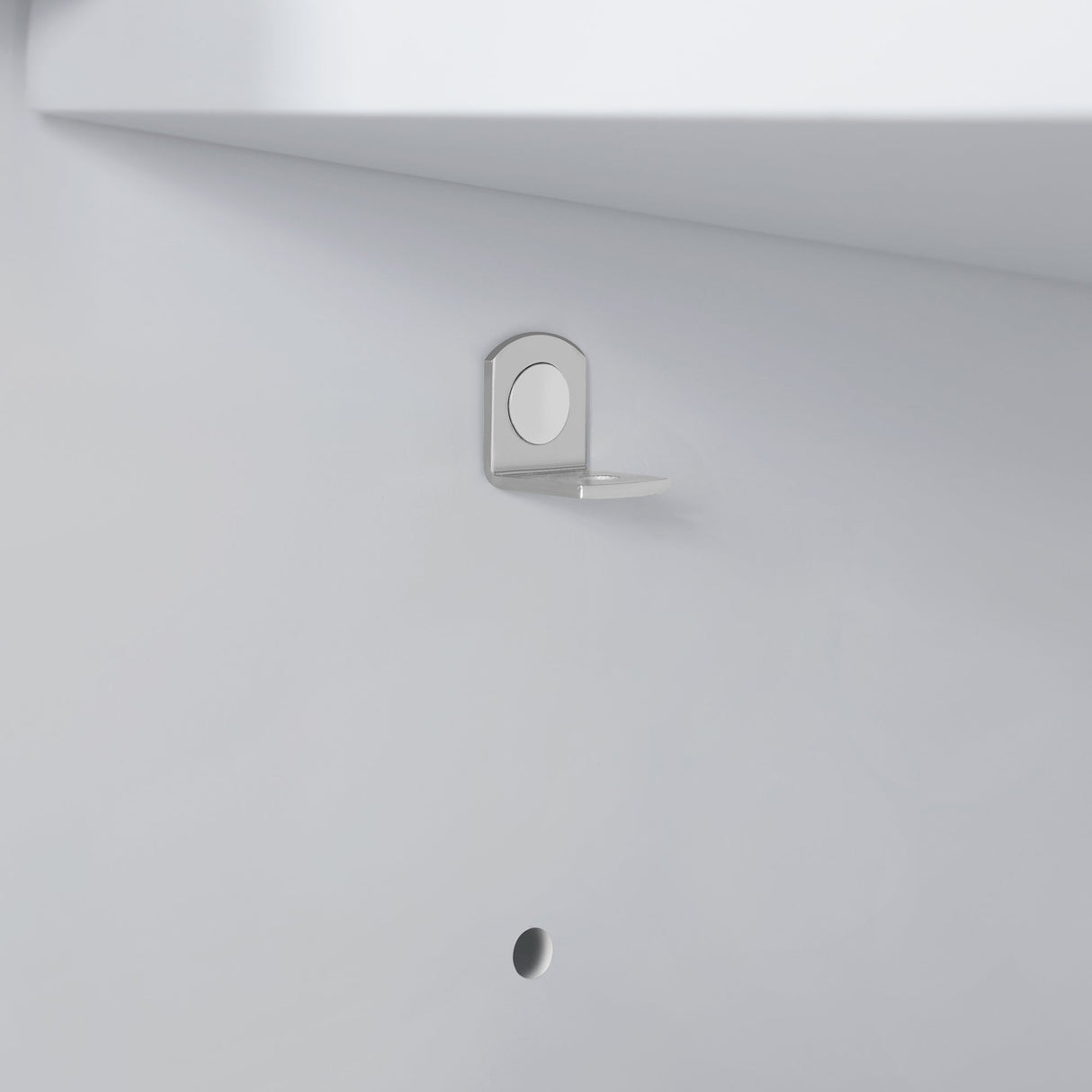 BANKS 42IN VANITY WITH SLAB DOOR IN DOVE GREY WITH WHITE QUARTZ TOP & CERAMIC BASIN