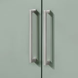 BANKS 30IN VANITY WITH SLAB DOOR IN SAGE GREEN WHITE QUARTZ TOP & CERAMIC BASIN