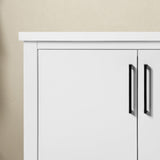 BANKS 30IN VANITY WITH SLAB DOOR IN WHITE WITH WHITE QUARTZ TOP & CERAMIC BASIN