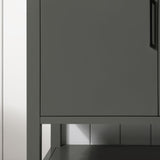 BANKS 36IN VANITY WITH SLAB DOOR IN CHARCOAL GREY WITH WHITE QUARTZ TOP & CERAMIC BASIN