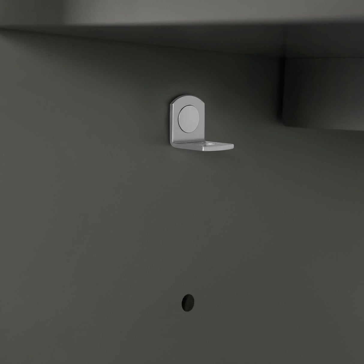 BANKS 36IN VANITY WITH SLAB DOOR IN CHARCOAL GREY WITH WHITE QUARTZ TOP & CERAMIC BASIN