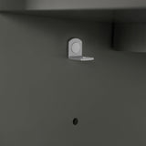 BANKS 36IN VANITY WITH SLAB DOOR IN CHARCOAL GREY WITH WHITE QUARTZ TOP & CERAMIC BASIN