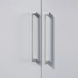 BANKS 36IN VANITY WITH SLAB DOOR IN DOVE GREY WITH WHITE QUARTZ TOP & CERAMIC BASIN