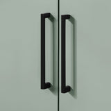 BANKS 36IN VANITY WITH SLAB DOOR IN SAGE GREEN WHITE QUARTZ TOP & CERAMIC BASIN