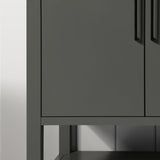 BANKS 30IN VANITY WITH SLAB DOOR IN CHARCOAL GREY WITH WHITE QUARTZ TOP & CERAMIC BASIN