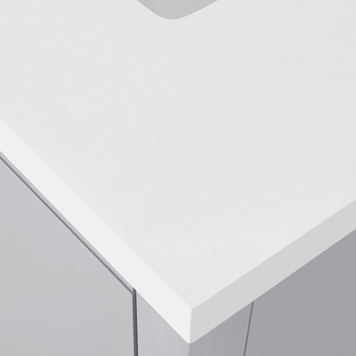 BANKS 30IN VANITY WITH SLAB DOOR IN DOVE GREY WITH WHITE QUARTZ TOP & CERAMIC BASIN