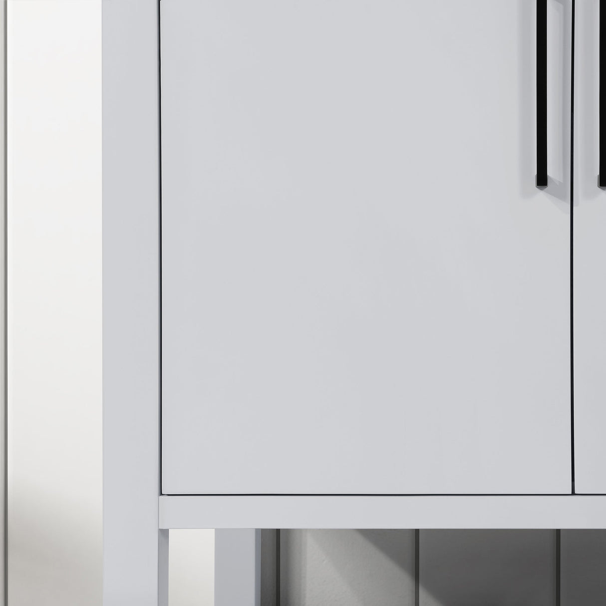 BANKS 30IN VANITY WITH SLAB DOOR IN DOVE GREY WITH WHITE QUARTZ TOP & CERAMIC BASIN