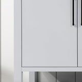 BANKS 30IN VANITY WITH SLAB DOOR IN DOVE GREY WITH WHITE QUARTZ TOP & CERAMIC BASIN