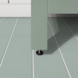 BANKS 30IN VANITY WITH SLAB DOOR IN SAGE GREEN WHITE QUARTZ TOP & CERAMIC BASIN