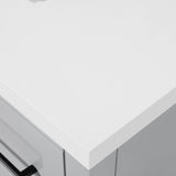 BANKS 42IN VANITY WITH SHAKER DOOR IN DOVE GREY WITH WHITE QUARTZ TOP & CERAMIC BASIN