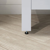 BANKS 42IN VANITY WITH SHAKER DOOR IN DOVE GREY WITH WHITE QUARTZ TOP & CERAMIC BASIN