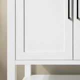 BANKS 30IN VANITY WITH SHAKER DOOR IN WHITE WITH WHITE QUARTZ TOP & CERAMIC BASIN