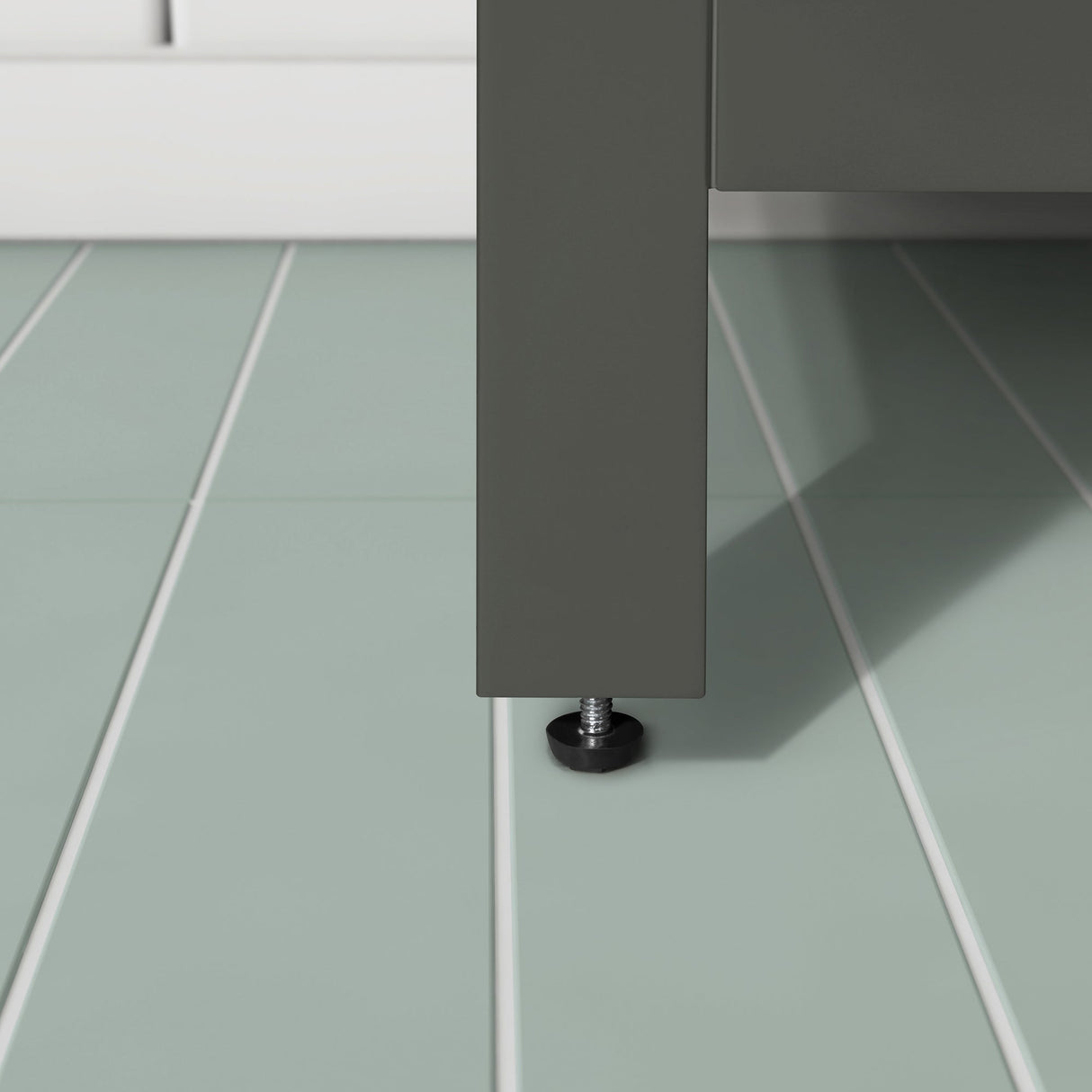 BANKS 36IN VANITY WITH SHAKER DOOR IN CHARCOAL GREY WITH WHITE QUARTZ TOP & CERAMIC BASIN