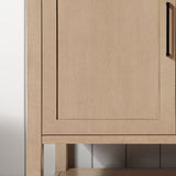 BANKS 36IN VANITY WITH SHAKER DOOR IN SAHARA BIRCH WHITE QUARTZ TOP & CERAMIC BASIN