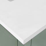 BANKS 36IN VANITY WITH SHAKER DOOR IN SAGE GREEN WHITE QUARTZ TOP & CERAMIC BASIN