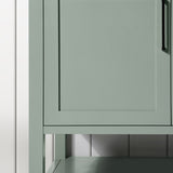 BANKS 36IN VANITY WITH SHAKER DOOR IN SAGE GREEN WHITE QUARTZ TOP & CERAMIC BASIN