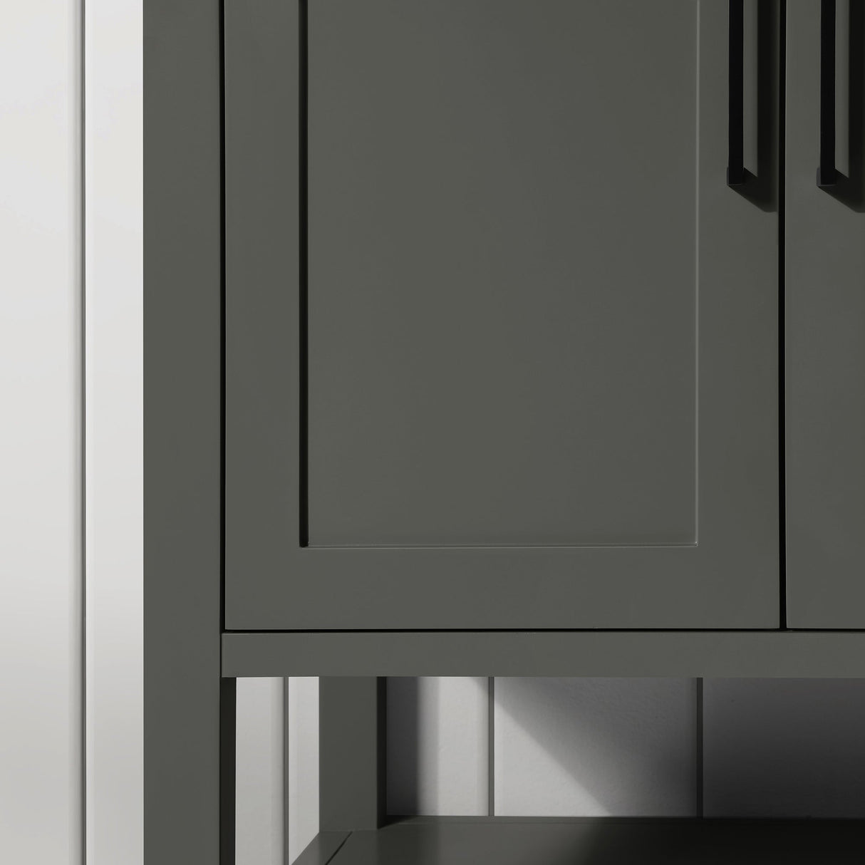 BANKS 30IN VANITY WITH SHAKER DOOR IN CHARCOAL GREY WITH WHITE QUARTZ TOP & CERAMIC BASIN