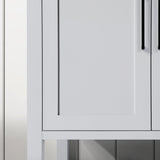 BANKS 30IN VANITY WITH SHAKER DOOR IN DOVE GREY WITH WHITE QUARTZ TOP & CERAMIC BASIN