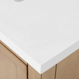 BANKS 30IN VANITY WITH SHAKER DOOR IN SAHARA BIRCH WHITE QUARTZ TOP & CERAMIC BASIN