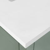 BANKS 30IN VANITY WITH SHAKER DOOR IN SAGE GREEN WHITE QUARTZ TOP & CERAMIC BASIN