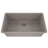 32 in. Single Bowl Undermount Quartz Kitchen Sink, Concrete