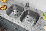 Undermount 32-1/4 In. 50/50 Bowl 16 Ga. Stainless Steel Kitchen Sink