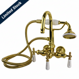 Gooseneck Wall-Mounted Tub Filler With Handshower