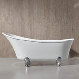 Pearl 69 In. Freestanding Acrylic Tub In Glossy White