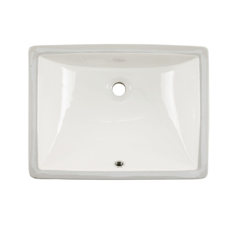 Undermount 20 in. Glazed Porcelain Trough Bathroom Sink in Biscuit