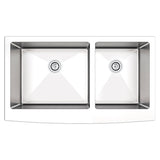 Undermount 35-7/8 In. 60/40 Bowl Apron Front 16 Ga. Stainless Steel Kitchen Sink