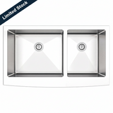 35 7/8 in. 60/40 Micro Radius Double Bowl Apron Front Kitchen Sink