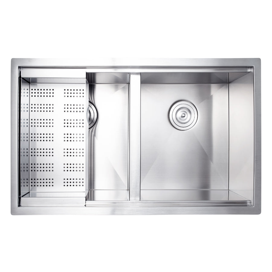 Undermount 32 In. 50/50 Ledge 16 Ga. Stainless Steel Kitchen Workstation